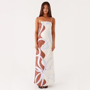 Peppermayo White and Light Blue Maxi Dress